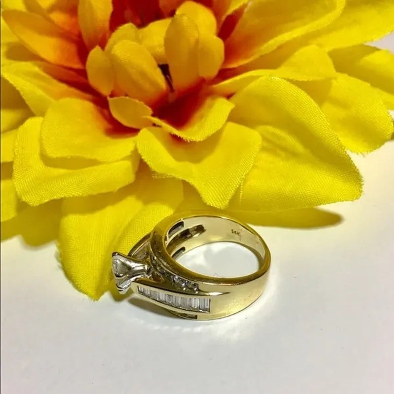 Fashion and Brilliant Women'S Ring Horse Eye Double Row Diamond Ring Romantic Wedding Engagement Ring Valentine'S Day Anniversary Gift Jewelry