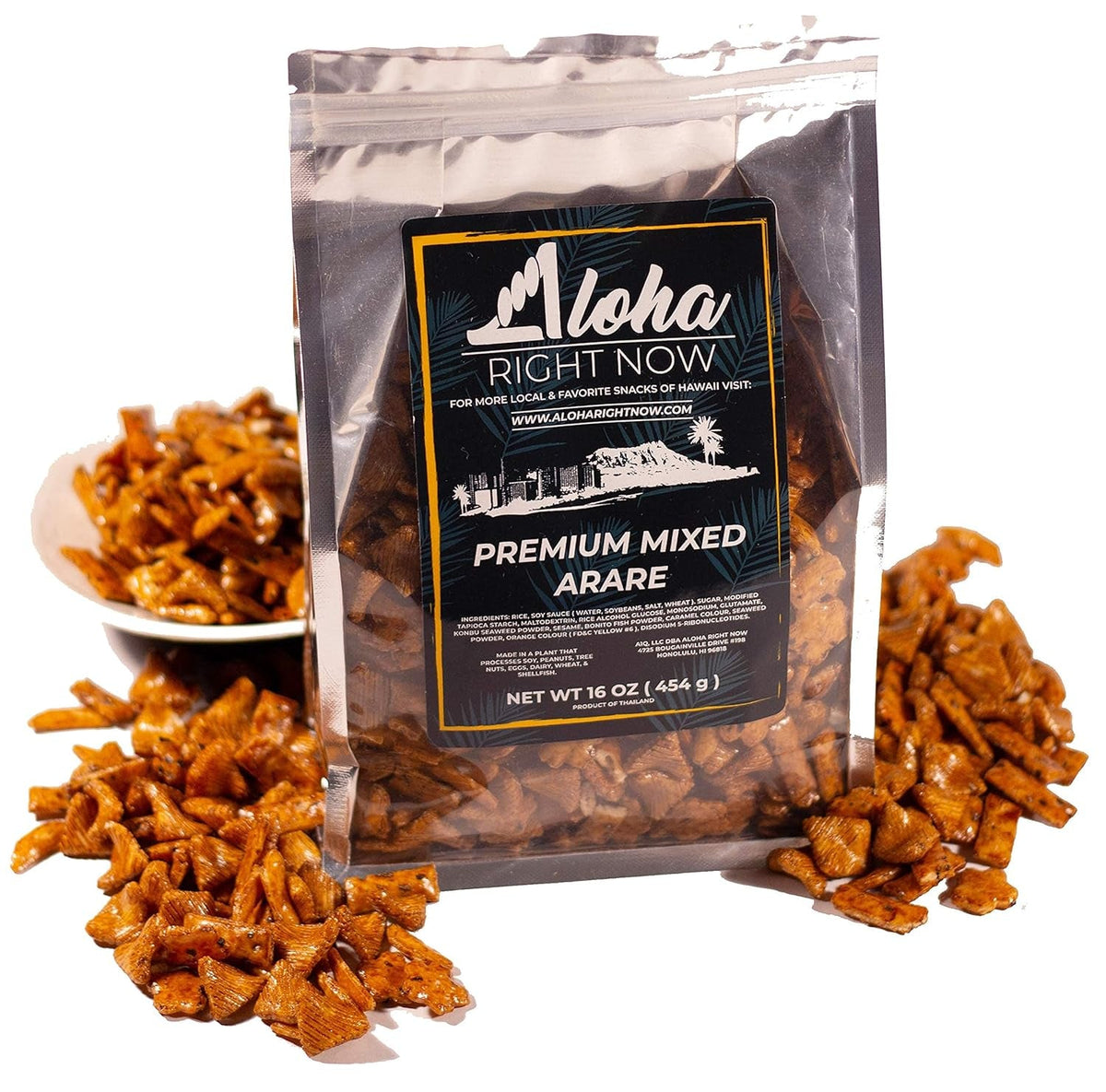 Premium Mixed Arare Rice Crackers Mochi Crunch Japanese Hawaiian Style Asian Snack Mix 1LB 16Oz