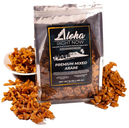 Premium Mixed Arare Rice Crackers Mochi Crunch Japanese Hawaiian Style Asian Snack Mix 1LB 16Oz