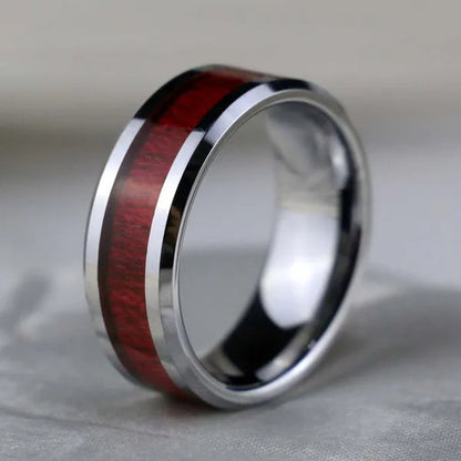 TWO RINGS Sz6-12 Couple Rings His Hers Ruby Heart Shape Cz Womens Ring Tungsten Steel Ring