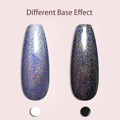 Holographic Gel Nail Polish Glitter: Led UV Gel Polish Sparkle Color Soak off Nail Art Gel DIY Design Manicure 1 PCS 8ML Light Purple