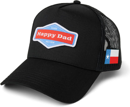 Happy Dad Hats for Men and Women, Available in Trucker Hat, 6 Panel Snapback Hat or Baseball Cap, Holiday & Birthday Gifts