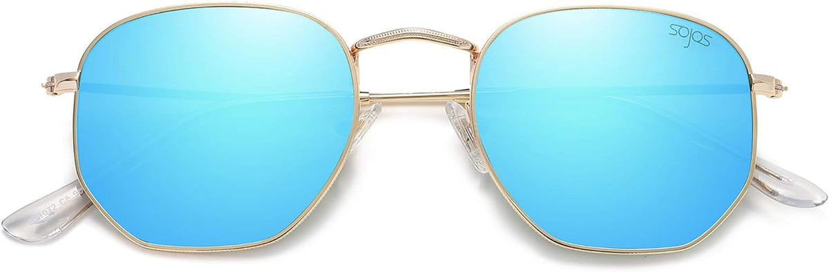 Square Polarized Sunglasses for Women Men Small Hexagonal Polygon Mirrored Lens SJ1072