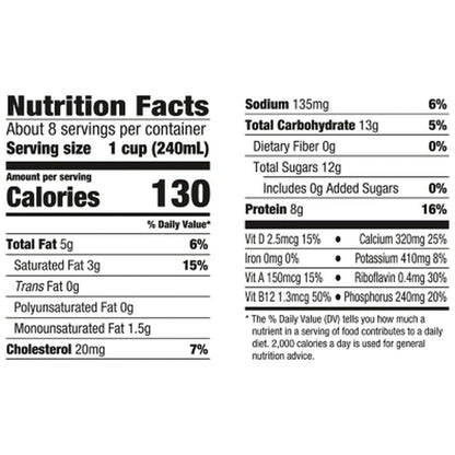 Horizon Organic 2% Reduced Fat Milk with DHA Omega-3 3 Ct.