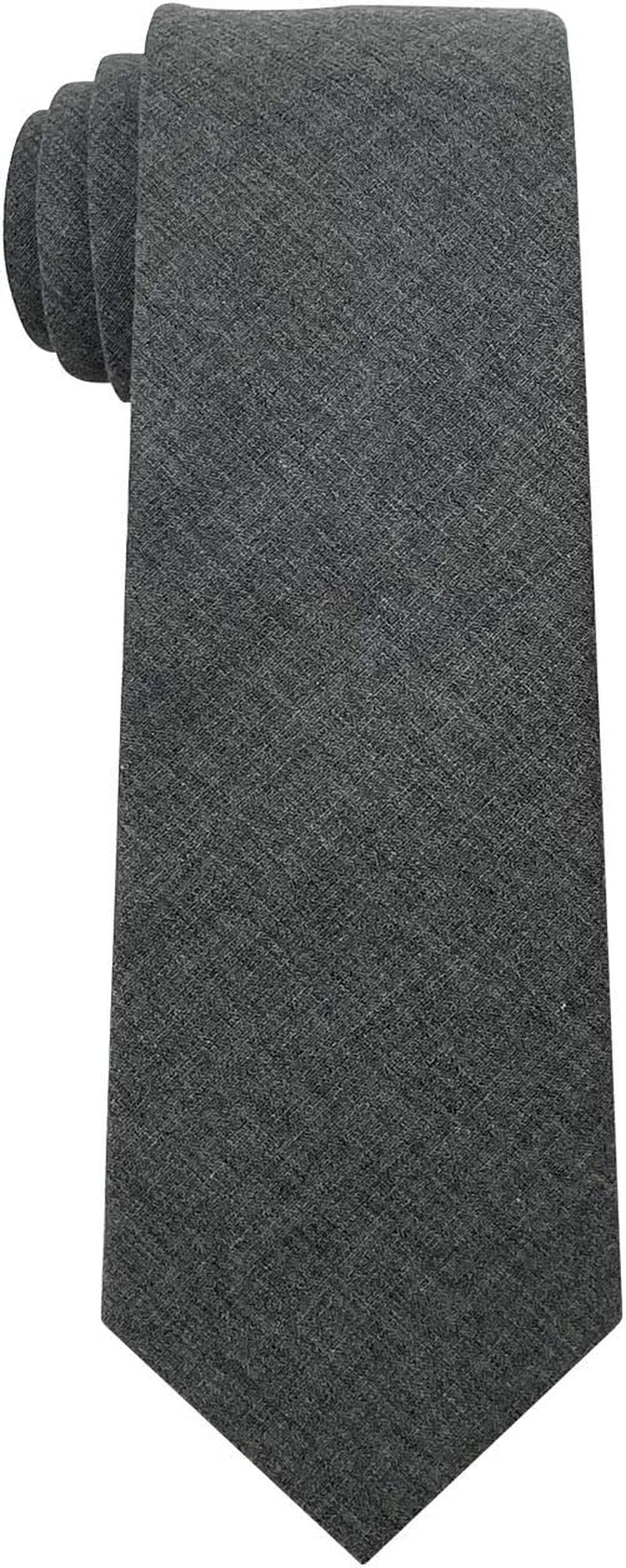 Mens Solid Color Necktie Cotton Neck Tie for Men