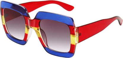 Oversized Square Sunglasses Womens Retro Shades Luxury Big Sun Glasses UV400 Protection S0178
