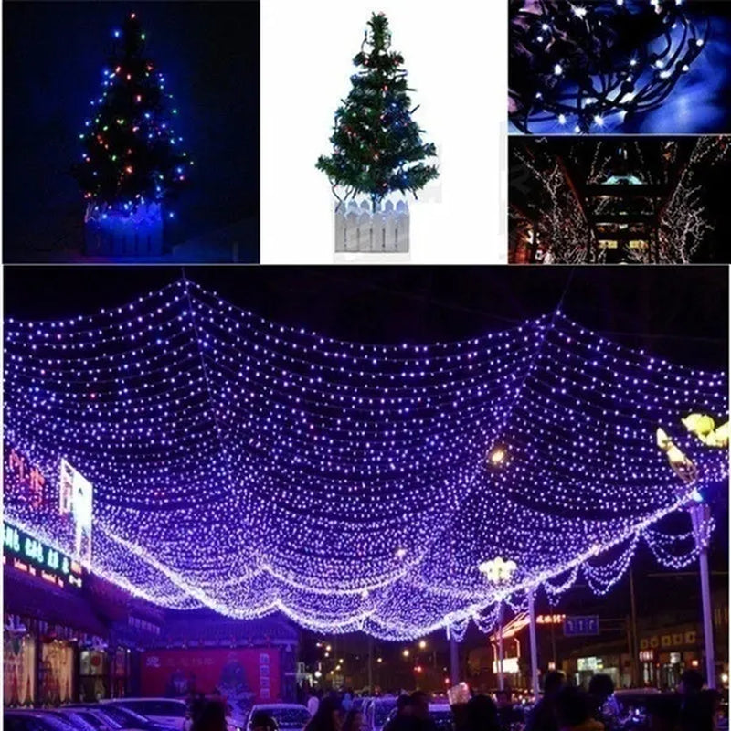 8 modes Solar String Lights 50/100/200 LED 8 Modes Solar Powered Xmas Outdoor Lights Waterproof Starry Christmas Fairy Lights for Indoor Gardens Homes Wedding