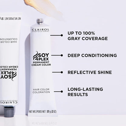Permanent Crème Hair Color, Dark Hair Dye for Fade Resistant Gray Coverage, 2 Oz | Packaging May Vary