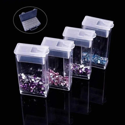 64 Slots Diamond Embroidery Diamond Painting Tool Transparent Plastic Storage Box