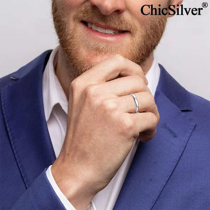 ChicSilver Ring Solid 925 Sterling Silver 2/3mm Thin Plain Dome High Polish Wedding Band Rings for Him and Her Size 4-12