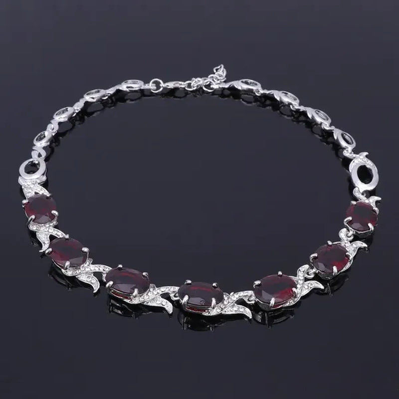 Fashion Women Zircon Rhinestone Necklace Earring Silver Plated Wedding Party Dress Jewelry Sets