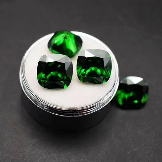 Emerald Natural AAAA 9.0Mm Colombia Emerald Corundum Spinel Square Shapes 5.70 Carats Jewelry Diy Green Gem AAAAA