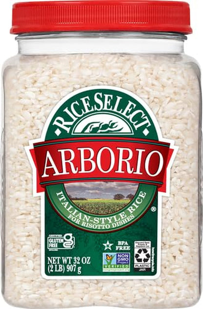 Arborio Rice for Italian Risotto, Premium Gluten-Free Rice, Non-Gmo, 32-Ounce Jar, (Pack of 1)