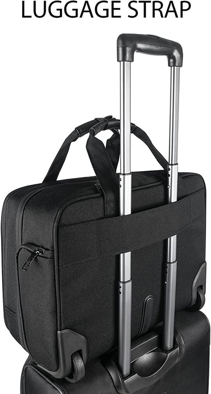 17.3 Inch Rolling Laptop Bag, Waterproof Overnight Rolling Bags, Laptop Bags for Travel/Work/Business, Stylish Carry on Briefcase, Black