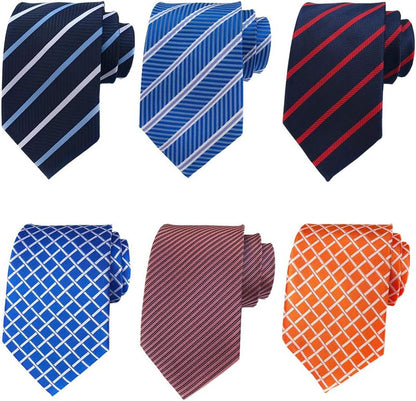 Men'S Necktie Classic Silk Tie Woven Jacquard Neck Ties 6 PCS
