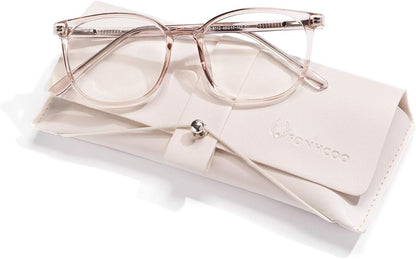 Blue Light Blocking Glasses Fashion Round TR90 Frame Transparent Eyewear Anti UV Computer Glasses for Women Men