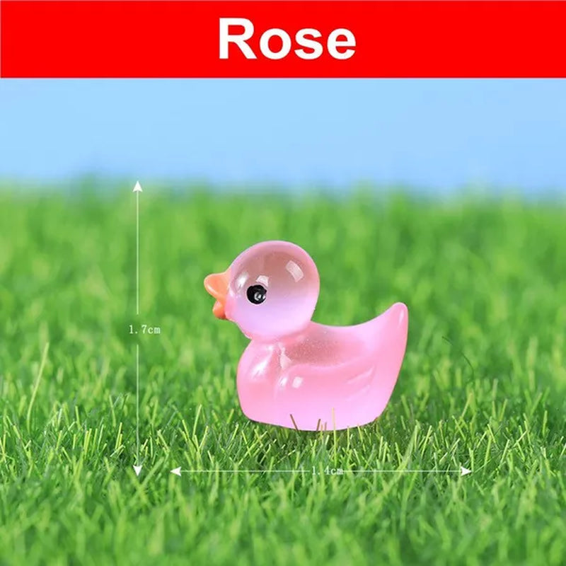 100/50/25/5PCS Mini Luminous Resin Ducks Glow in The Dark Miniature Ornament Tiny Ducks For DIY Fairy Garden Micro Landscape Potted Decoration