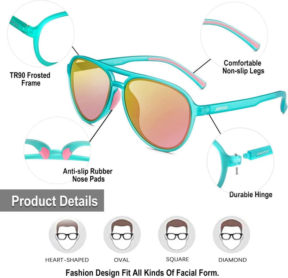 Polarized Aviator Sunglasses for Women Men Retro Trendy Sports Sunglasses for Outdoor UV400 Protection