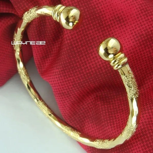 Yellow   Women Wedding Bangle Bracelet 54MM Charms Jewelry