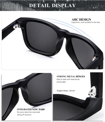 Sunglasses Men Polarized Sun glasses for Mens Womens Classic Matte Black Frame UV Protection 3pack