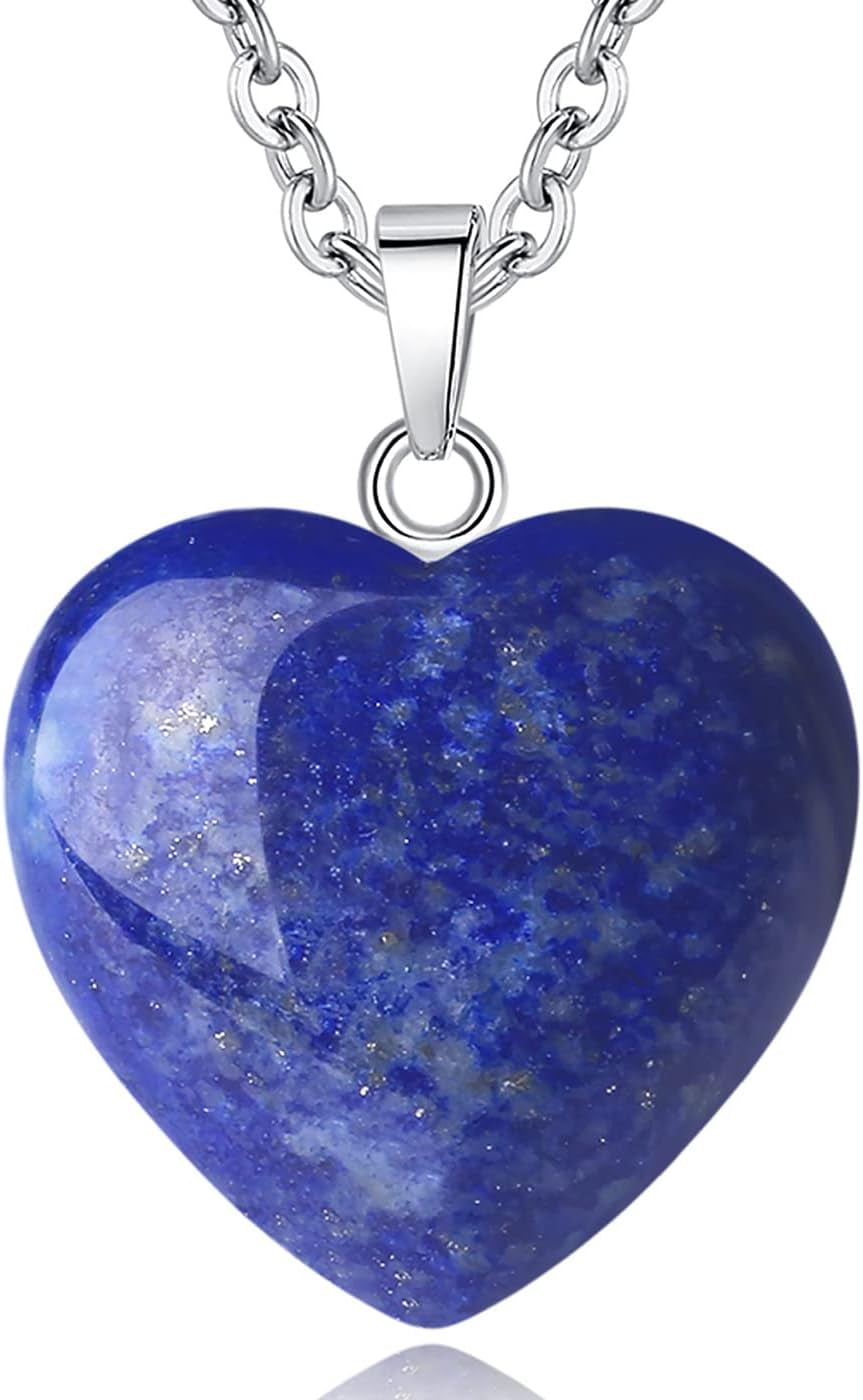 Lapis Lazuli Necklace Crystals Necklaces Heart Love Real Crystal Reiki Energy for Women Mothers Day Gift Christmas