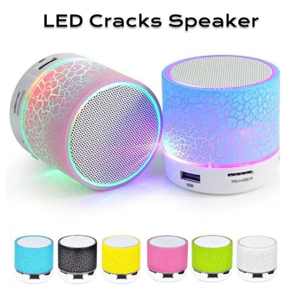 Mini Portable Bluetooth Wireless Speakers Car Audio Dazzling Crack LED Lights
