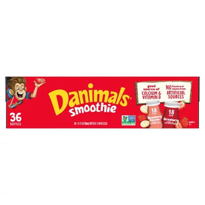 Dannon Danimals Smoothies Strawberry Variety Pack, 3.1 Fl. Oz., 36 Ct.