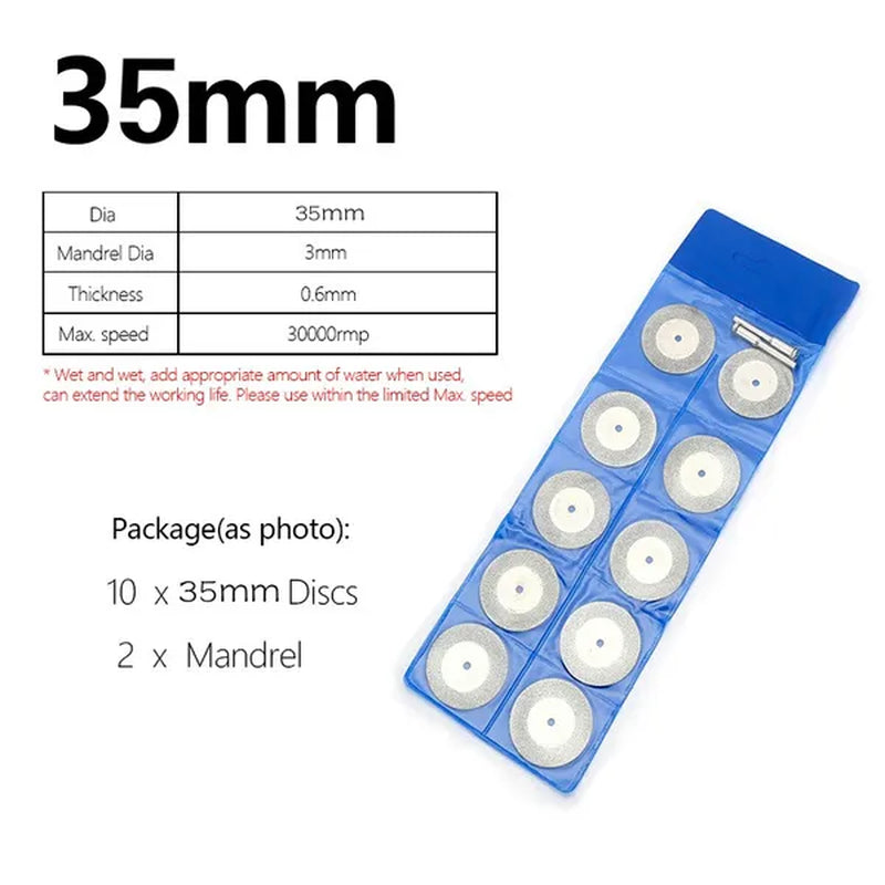 New 1 Pack  12 Pcs Hot Tool Mini Cutting Disc For Rotory Accessories Diamond Grinding Wheel Rotary Circular Saw Blade Abrasive Diamond Disc