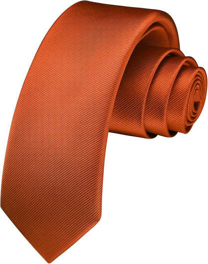 Ties for Men 2.17'' Skinny Solid Color Necktie Formal Business Woven Satin Thin Silk Silm Mens Tie Wedding Party
