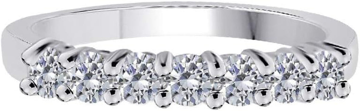 Mauli Jewels 0.25 Carat 7 Stone Diamond Enagement Ring Prong 10K White Gold
