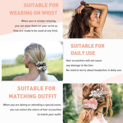8 Pack Hair Ties Silk Scrunchies for Women Soft Satin Hair Scrunchies Elastic Hair Ties No Damage Ponytail Holders Rubber Bands Hair Accessories Gifts (Mix Color a (8 Pack))