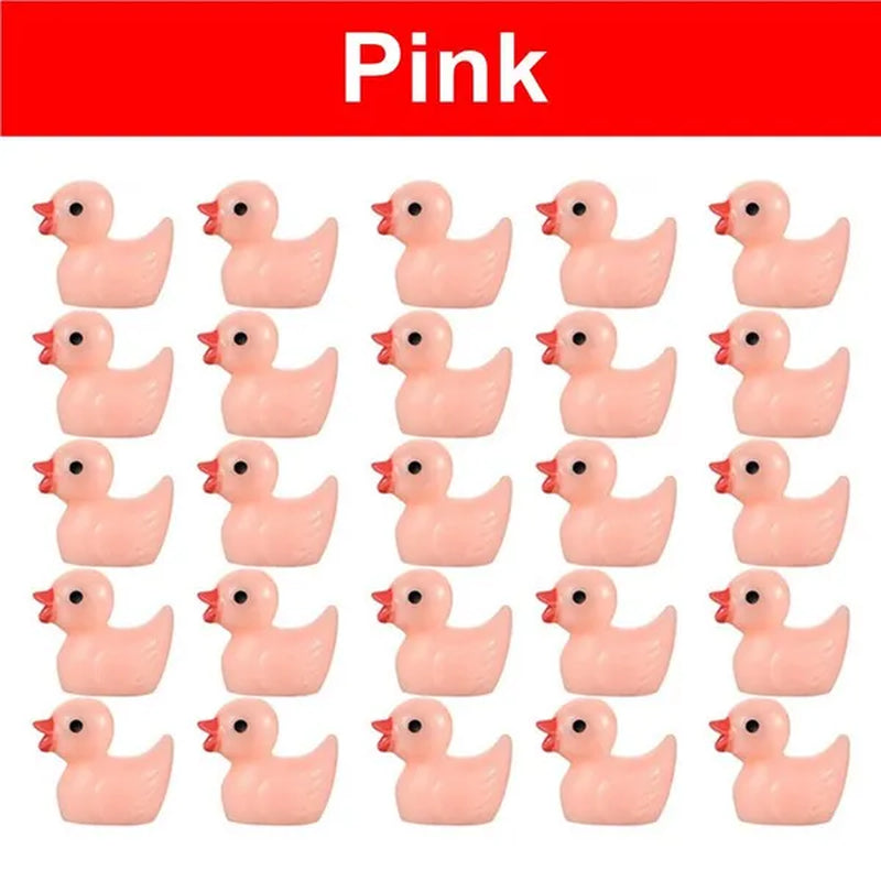 100/50/25/5PCS Cute Resin Mini Ducks Miniature Farm Artificial Animals Figures Ornament Tiny Duck for Home Fairy Garden Micro Landscape Potted Decor