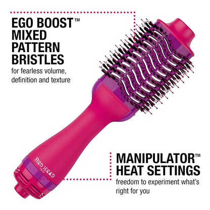 One Step Volumizer and Hair Dryer | Dry, Straighten, Texture, Style in One Step (Pink)