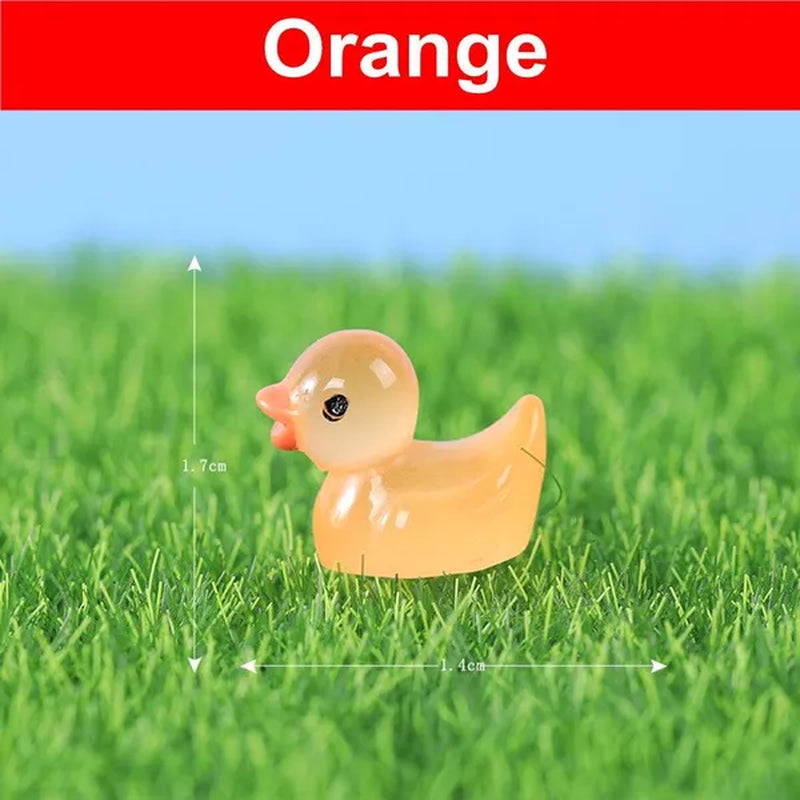 100/50/25/5PCS Mini Luminous Resin Ducks Glow in The Dark Miniature Ornament Tiny Ducks For DIY Fairy Garden Micro Landscape Potted Decoration
