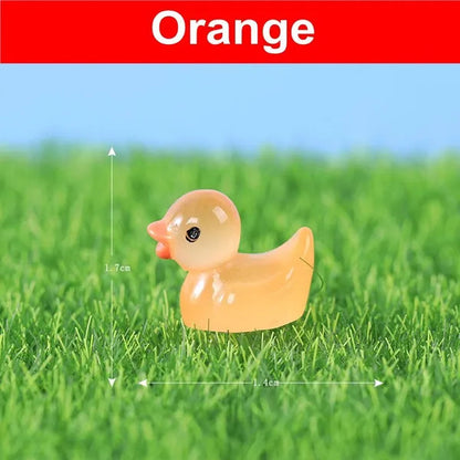 100/50/25/5PCS Mini Luminous Resin Ducks Glow in The Dark Miniature Ornament Tiny Ducks For DIY Fairy Garden Micro Landscape Potted Decoration