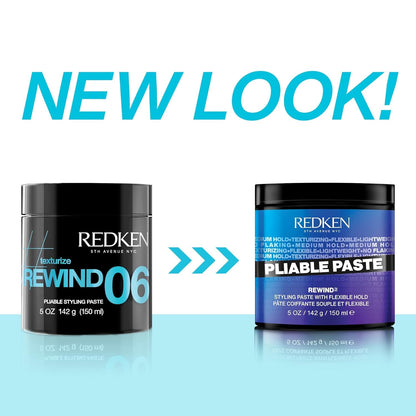 Redken Pliable Styling Paste with Flexible Hold for All Hair Types - Adds Lightweight, Flexible Texture & Moisture, Medium Hold