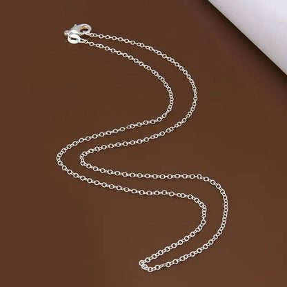 Fashion Jewelry 5pcs/3pcs 925 Sterling Silver "O" Shaped Chain Necklace (DIY Necklace)Size 16-24 Inch