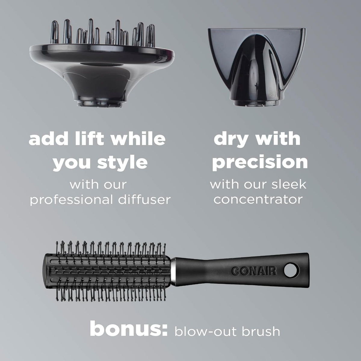 INFINITIPRO by  Hair Dryer with Diffuser | Salon Performance AC Motor Blow Dryer | Includes Diffuser, Concentrator and Bonus Blow-Out Brush | Orange | Packaging May Vary