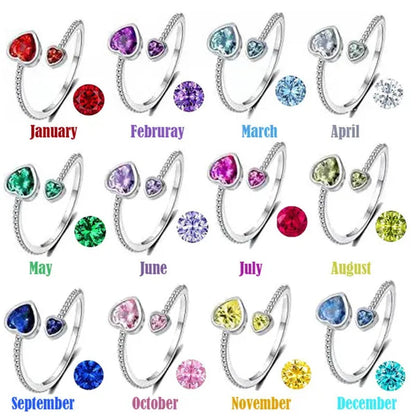 Rings for Women Fashion jewelry Birthstone rings Daily Casual Retro Adjustable ring Birthday gifts