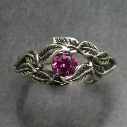 Vintage 925 Sterling Silver Purple Diamond Engagement Wedding Anniversary Gift Ring Size 6-10