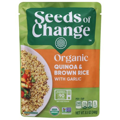 Organic Quinoa & Brown Rice with Garlic, Organic Food, 8.5 OZ Pouch