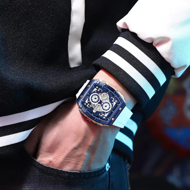CURREN Mens Watch COOL Large Men's Classical Luxury Sports Design Watches Rubber Strap Waterproof Chronograph Date Quartz Relogios Masculino 8442