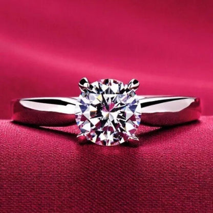 14K White Gold Rings for Women 2.0Ct round Cut Zirconia Diamond Solitaire Ring Wedding Band Engagement Bridal