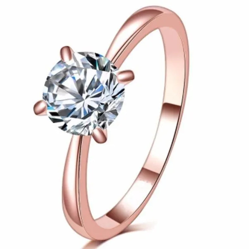 14K White Gold Rings for Women 2.0ct Round Cut Zirconia Diamond Solitaire Ring Wedding Band Engagement Bridal