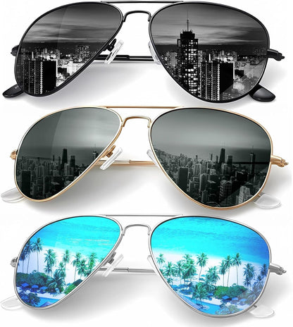Classic Aviator Sunglasses for Men Women Driving Sun glasses Polarized Lens UV Blocking