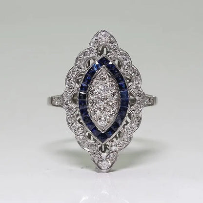Antique Art Deco Big Ring Bridal Wedding Marriage Engagement Luxury Jewelry