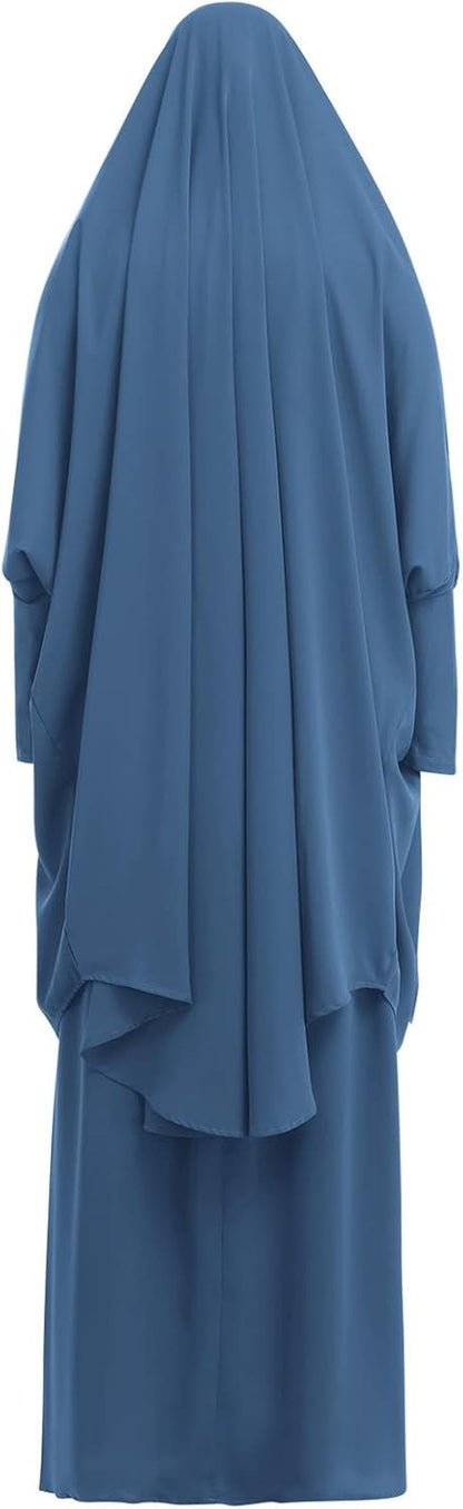 Women'S Muslim Prayer Dress Hijab Scarf Eid Prayer Jilbab Khimar Niqab Burka Abaya Maxi Islamic Arabian Modest Cardi Robe