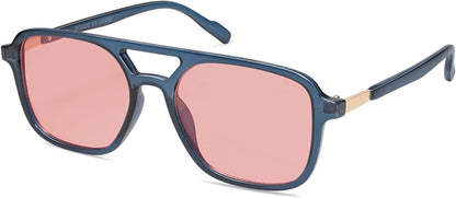 Retro Aviator Sunglasses for Women Men,Trendy Rectangle Womens Mens Shades Sun Glasses SJ2202