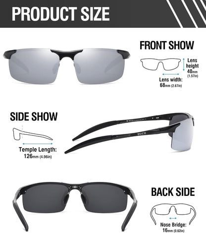 Mens Sports Polarized Sunglasses UV Protection Sunglasses for Men 8177S