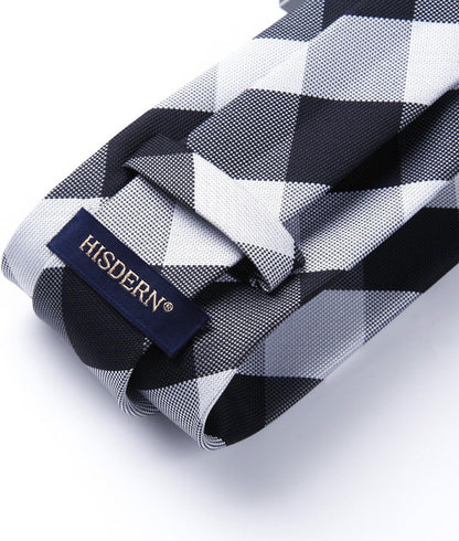 Ties for Men Formal Business Plaid Checked Mens Ties and Pocket Square Set Classic Wedding Necktie Handkerchief